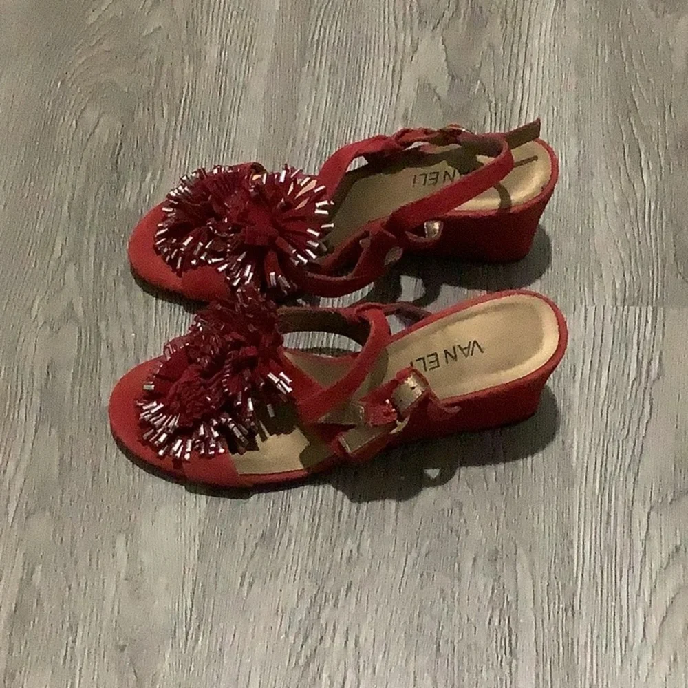 Vaneli Red Suede Women Wedge